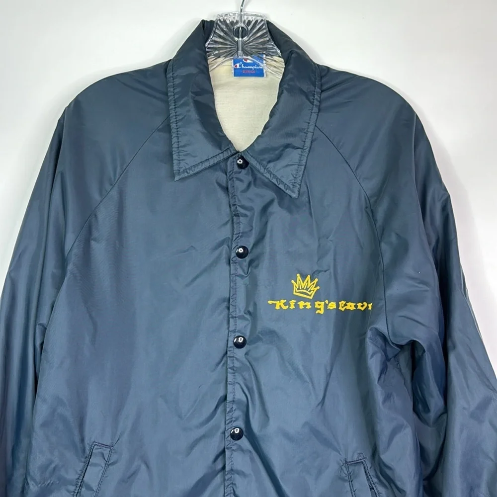 Vintage Champion King's Cove Navy Blue Button Jacket Size Medium 80s